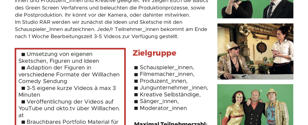 Green Screen Acting Workshop mit Willlachen.at
