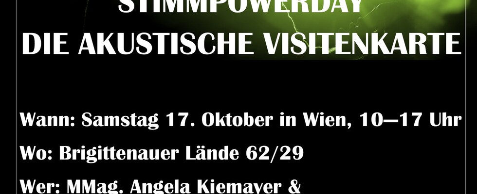 STIMMPOWERDAY - DIE AKUSTISCHE VISITENKARTE