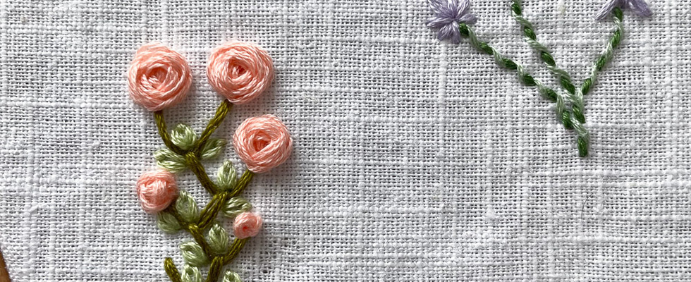 Stickworkshop Blüten, Blätter & Zweige – Linien, Knötchen und Flächen