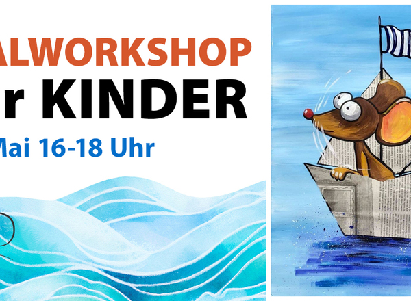 Malworkshop für Kinder - Maus im Papierboot