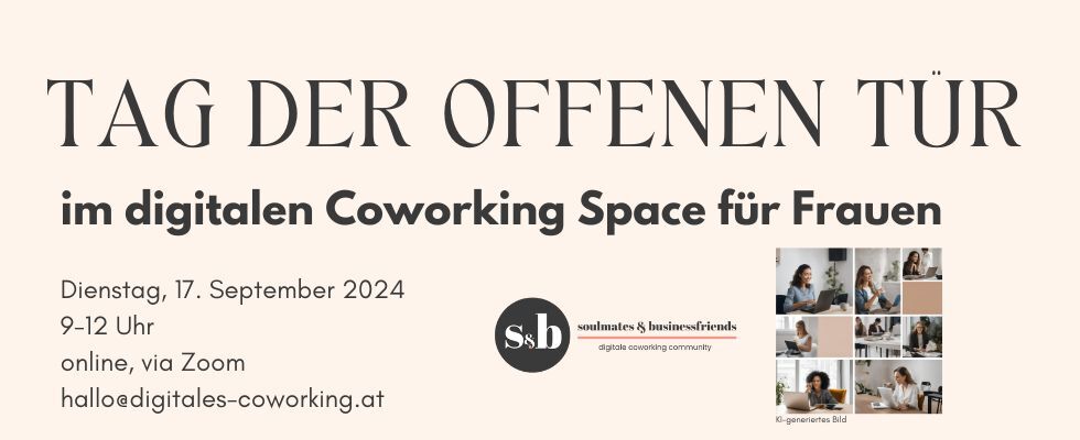 Tag der offenen Tür - digitaler Coworking Space für Frauen
