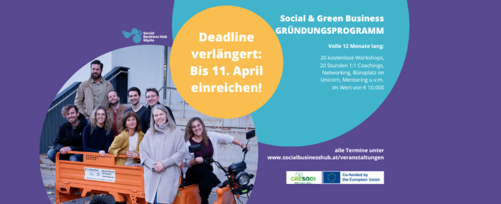 Deadline bis 11. April verlängert! Einreichfrist Gründungsprogramm