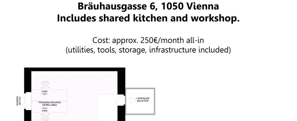 Studioplätze zu vermieten: Kreatives Gemeinschaftsatelier in Wien 5