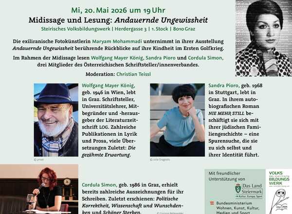 Midissage & Lesung: Andauernde Ungewissheit