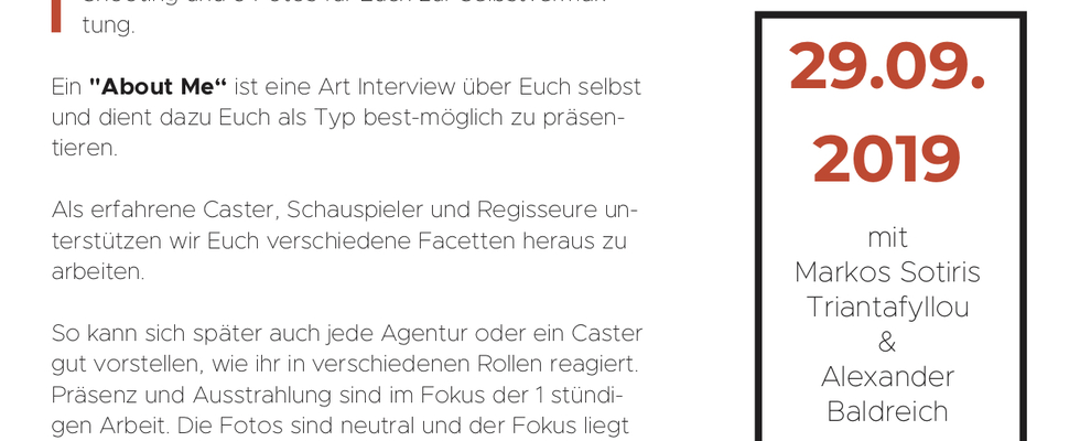 About Me Video für dein Profil, Schauspieler, Unternehmer, etc. 