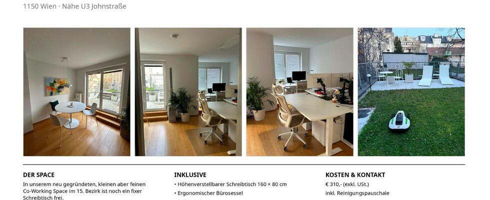 Schreibtisch im Co-Working Space zu mieten