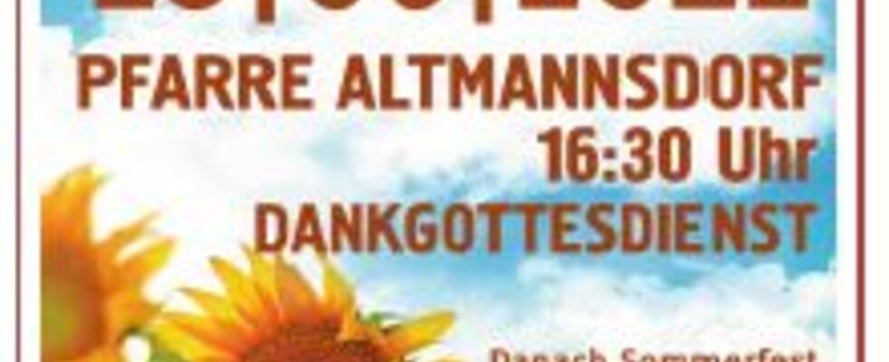 SOMMERFEST der Pfarre ALTMANNSDORF