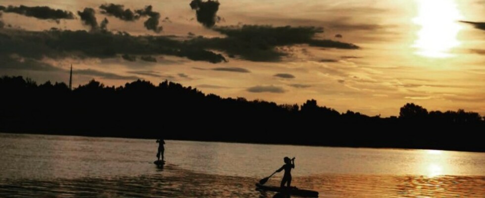 Sunset SUP-Paddeln auf der Donau 