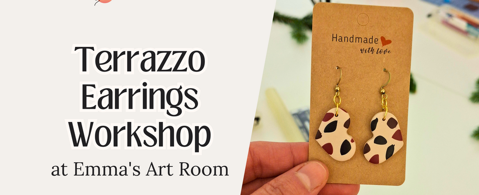 Terrazzo Earrings & Wine at Emma's Art Room - in English