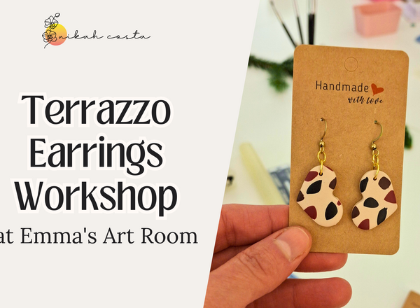 Terrazzo Earrings & Wine at Emma's Art Room - in English