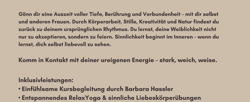 "FrauSein" - Deine innere Kraft neu entdecken Sanft. Sinnlich. Selbstbewusst.