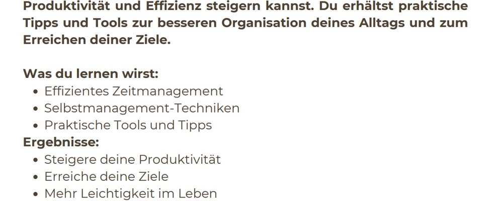 Zeit- und Selbstmanagement