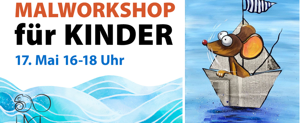 Malworkshop für Kinder - Maus im Papierboot
