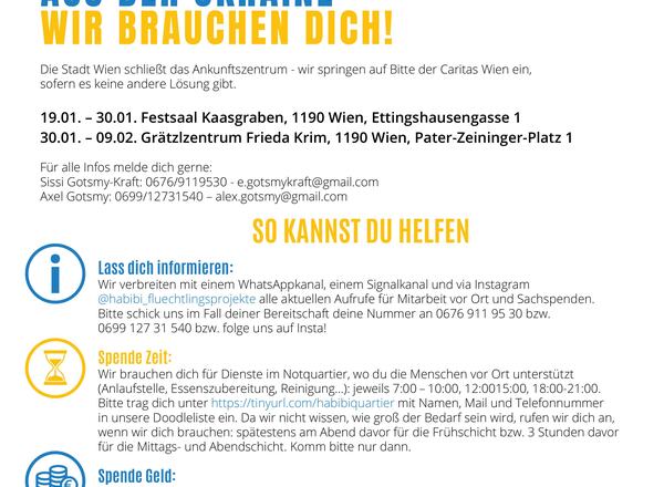 Notquartier für Ukraine-Vertriebene