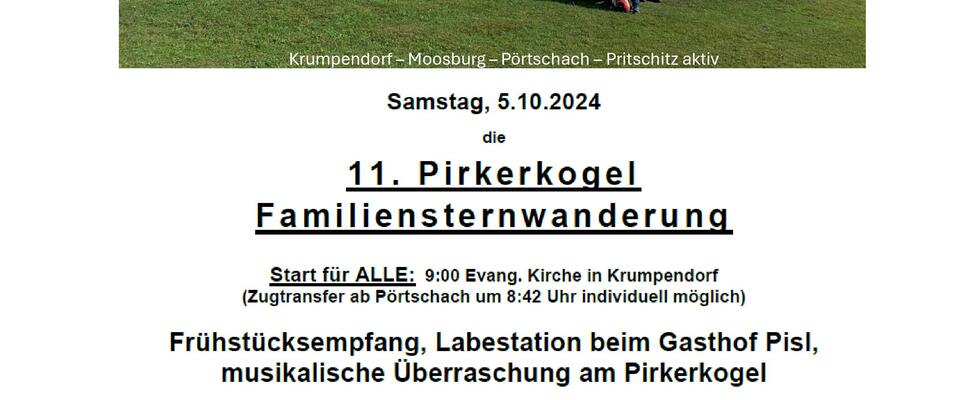 Sternwanderung auf den Pirkerkogel | SA, 5. Oktober 2024