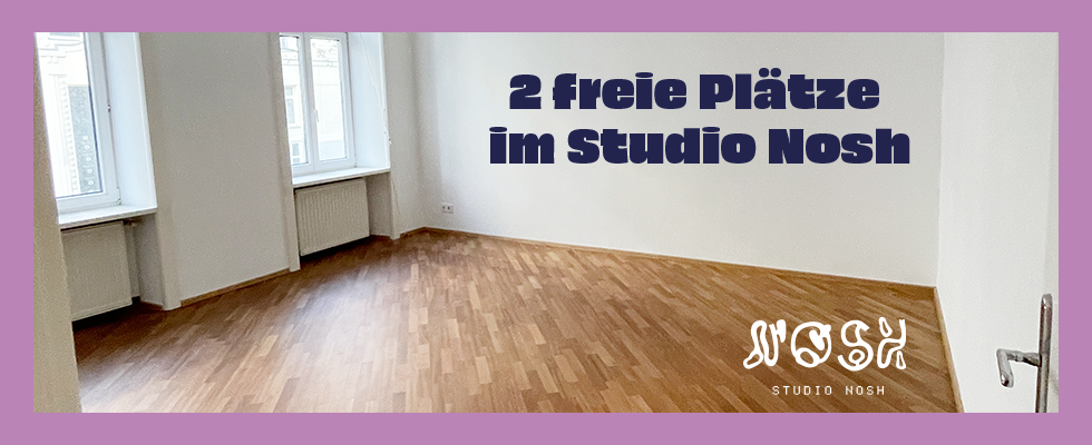 2 Studio Plätze im Studio Nosh frei für kreative Tätigkeiten!