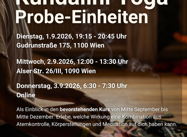 Kundalini Yoga - Schnupper-Einheiten (Vor Ort und Online)