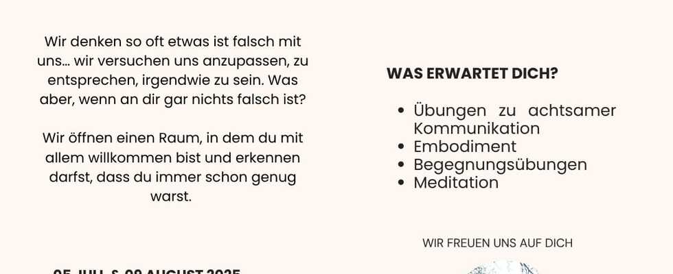 "Was, wenn an dir gar nichts falsch ist?"