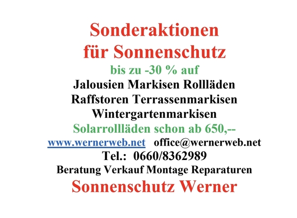 Sonderaktionen für Sonnenschutz 