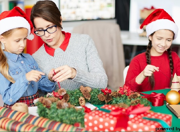 Etern-Kind-Weihnachtsbasteln