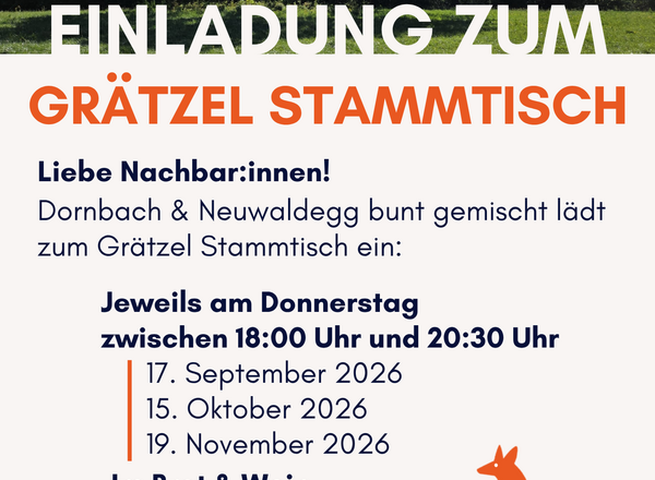Grätzel Stammtische im Herbst 2026