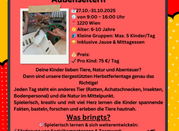 Herbstferien mit tierischen Außenseitern