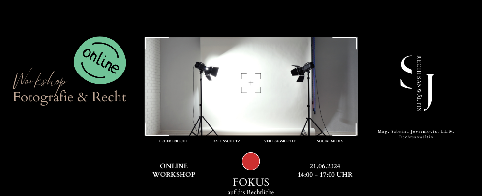 ONLINE Workshop Fotografie & Recht