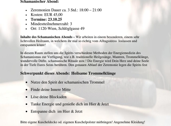 Schamanischer Trommelabend