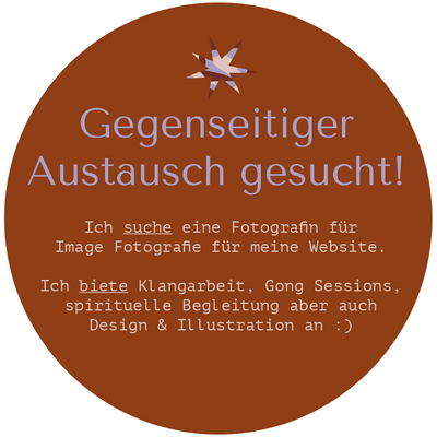 Klang- und spirituelle Arbeit im Austausch für Fotografie
